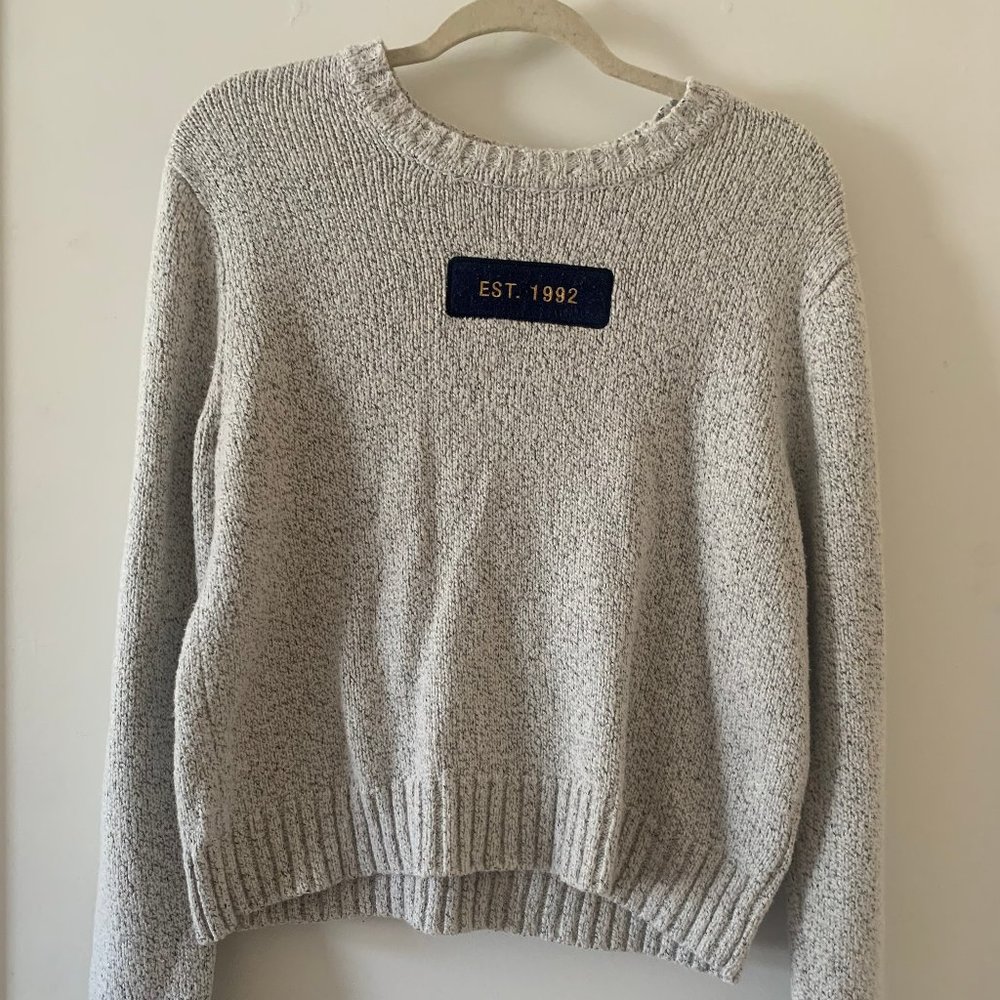 Salt and Pepper Sweater with vintage detail